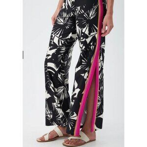 Trina Turk Women's Lennox Swim Spa Side slit Pants Large Black White NEW $162